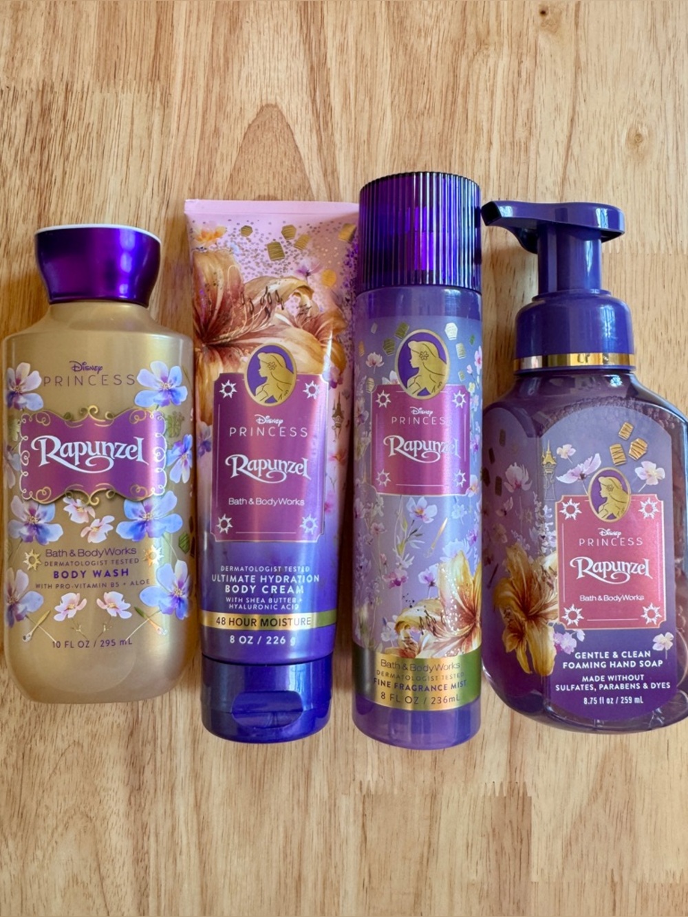 Bath & Body Works Disney Princess Rapunzel 4Piece Set - Purple & Gold